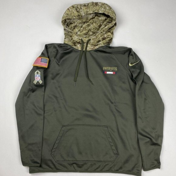 Nike Tops - New England Patriots Nike Camo Hoodie Womens XL Salute The Troops